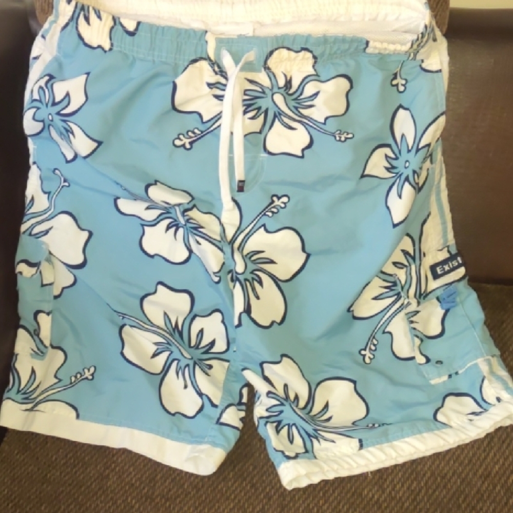 Blue Floral Men's Swim Shorts